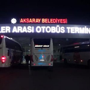 Aksaray terminalinde korona tedbirleri devam ediyor